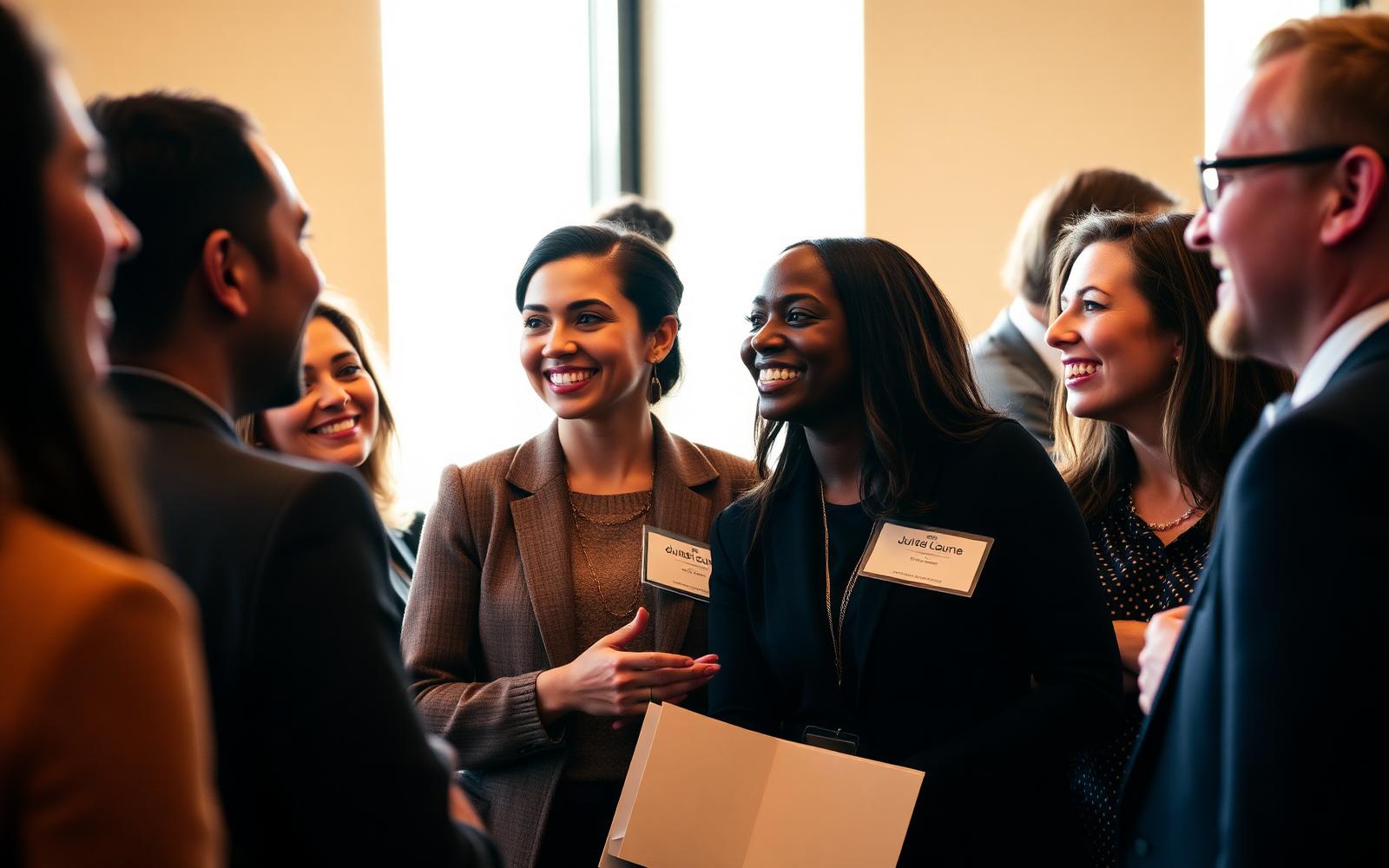 Chamber members in conversation